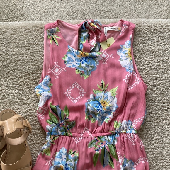 Pink Floral Maxi Dress - Picture 2 of 10